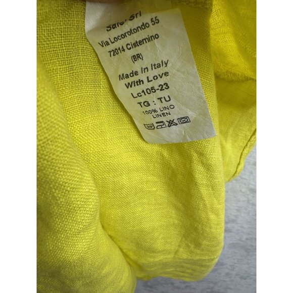 La Contessa Italy Women's Yellow Linen Dress Size Medium - Picture 6 of 7